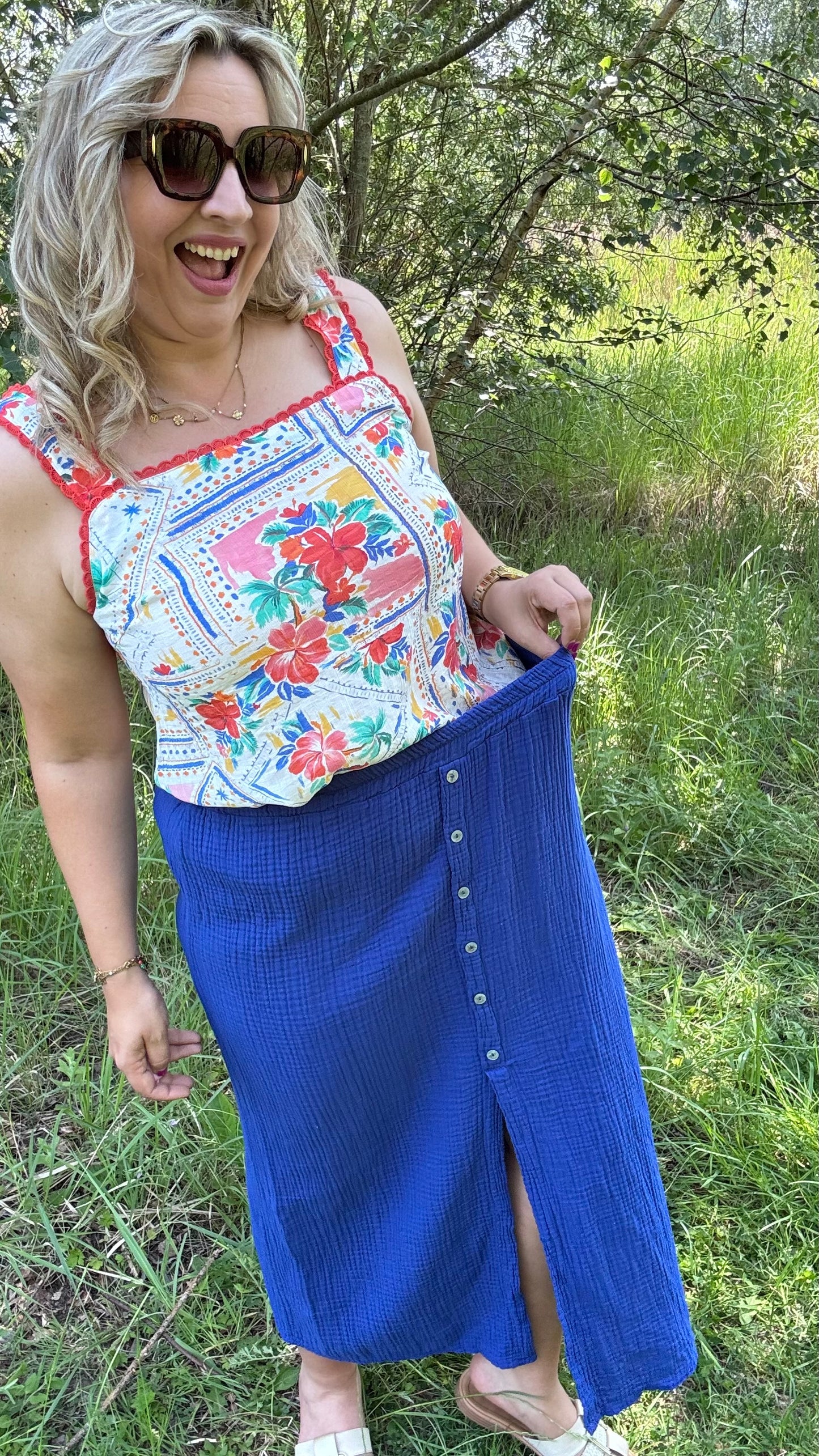 Ruth tetra rok - Blauw