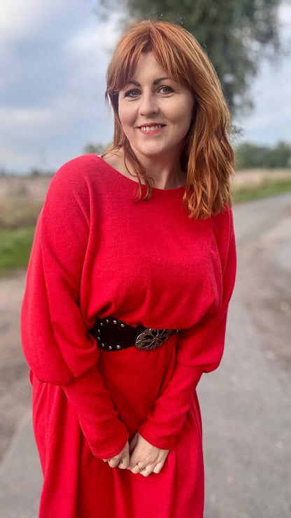 Lounge luxe jurk - Rood