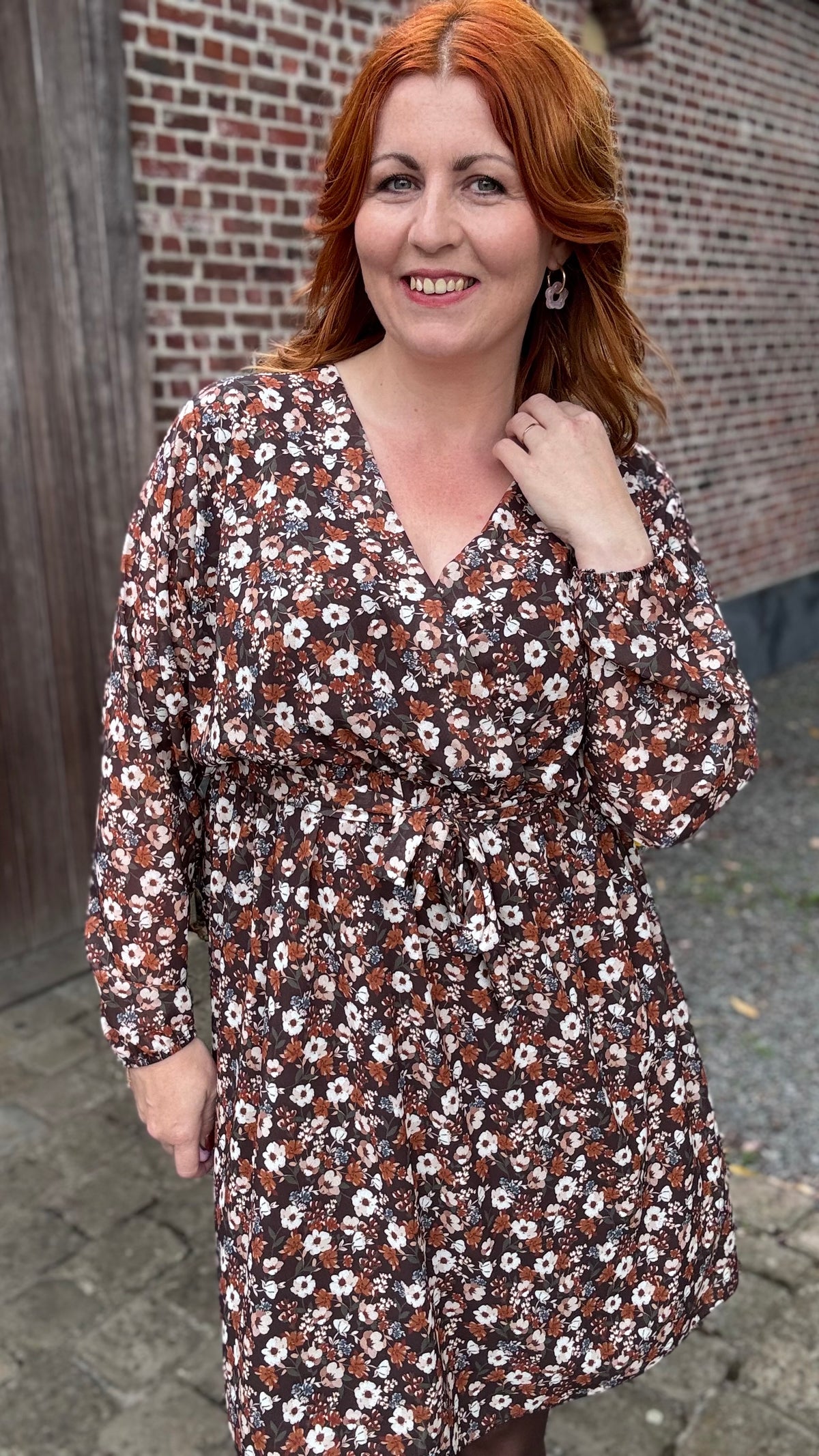Autumn bloom jurk - Zwart