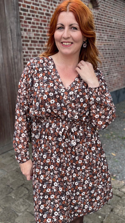 Autumn bloom jurk - Zwart