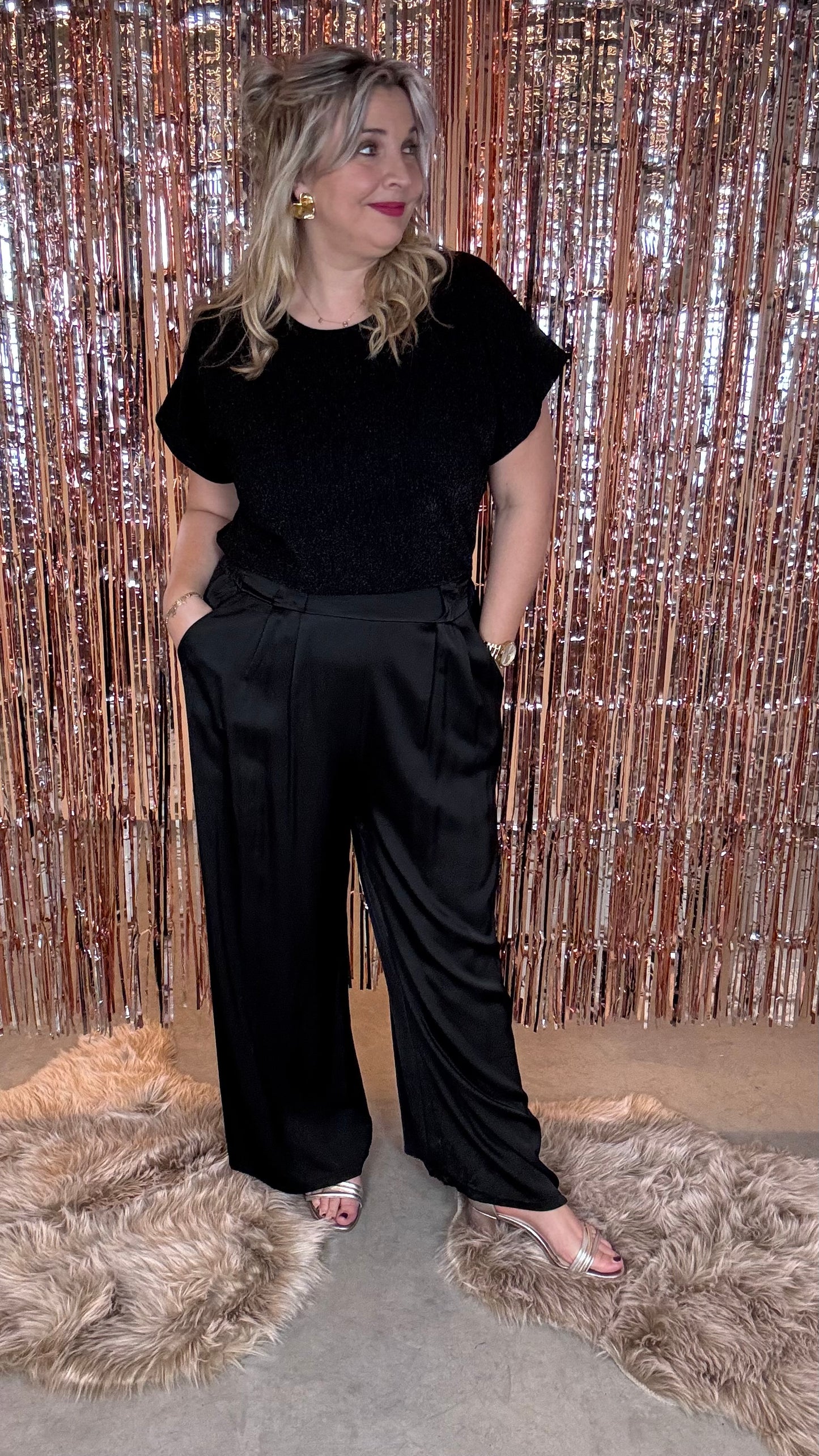 Glamour flow broek - Zwart