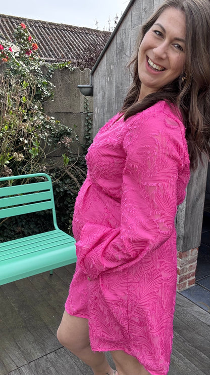 Feather dress - Fuchsia