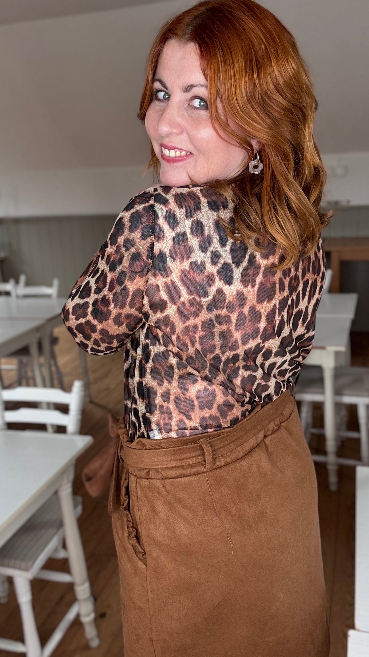 Elle mesh top - Leopard