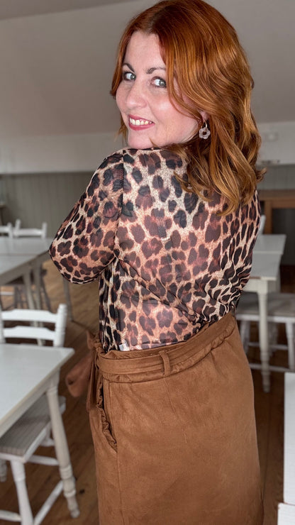 Elle mesh top - Leopard
