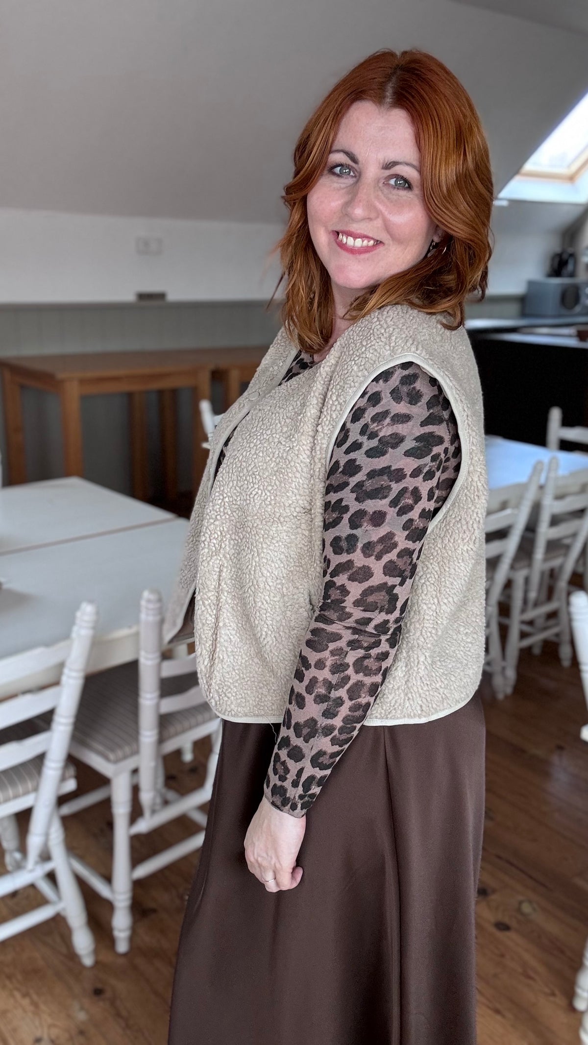 Teddy gilet - Beige