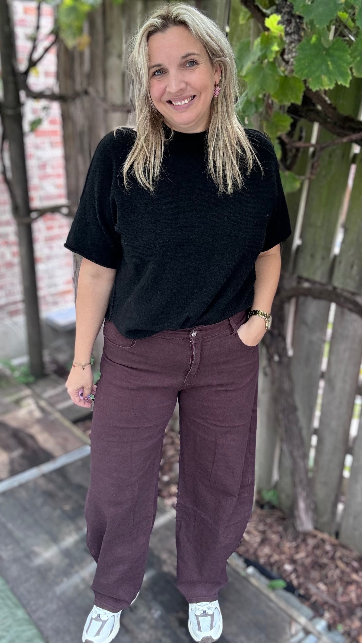 Caroline balloon broek - plum