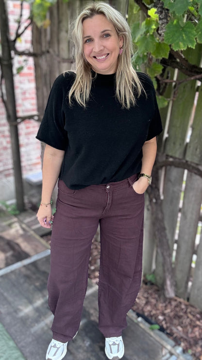 Caroline balloon broek - plum