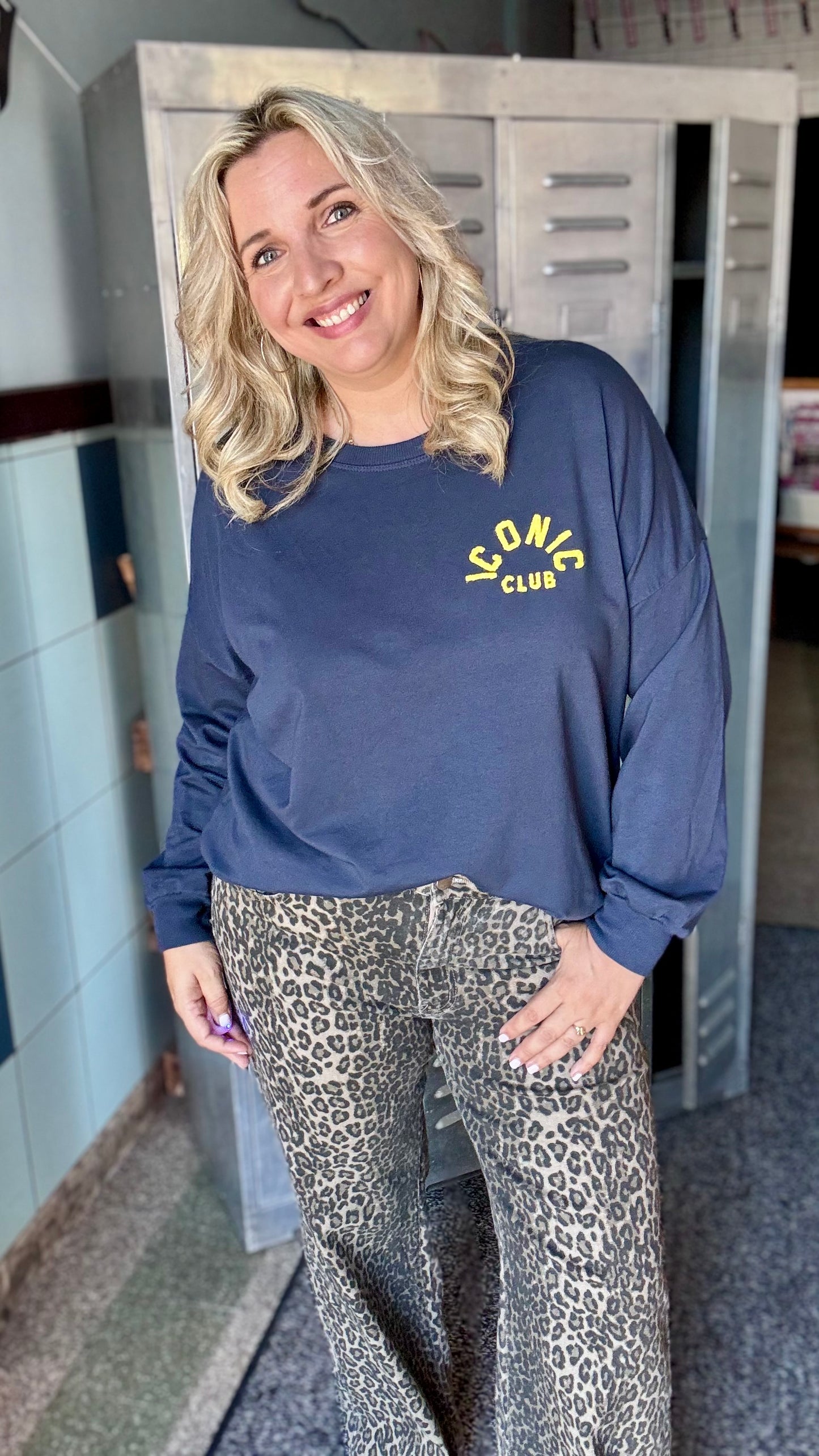 Iconic sweater curve - Navy