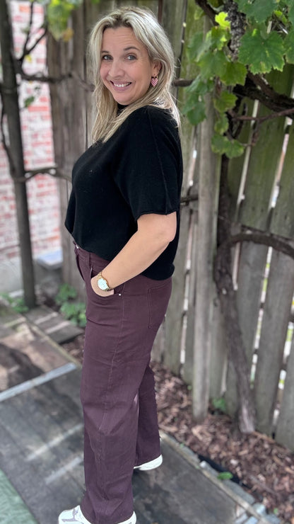 Caroline balloon broek - plum