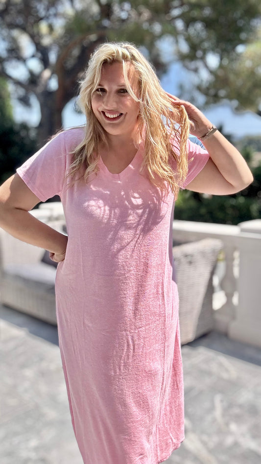 Sunset soak jurk roze