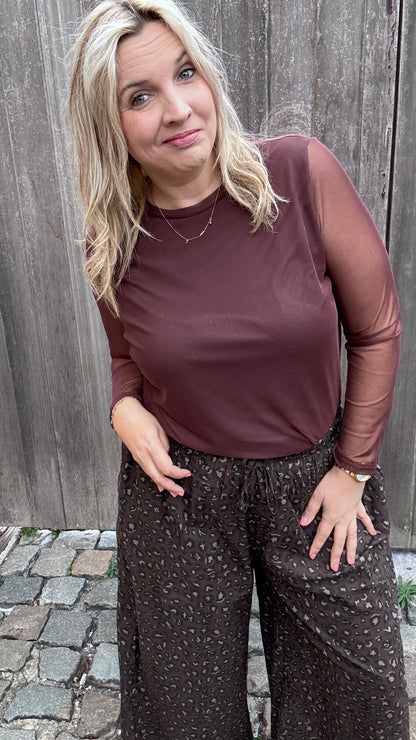 Elle mesh top - Bruin