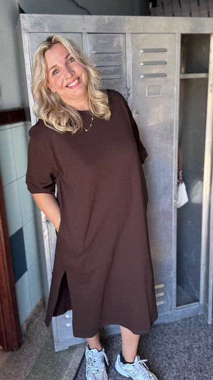 Bibi sweaterjurk - Chocolat