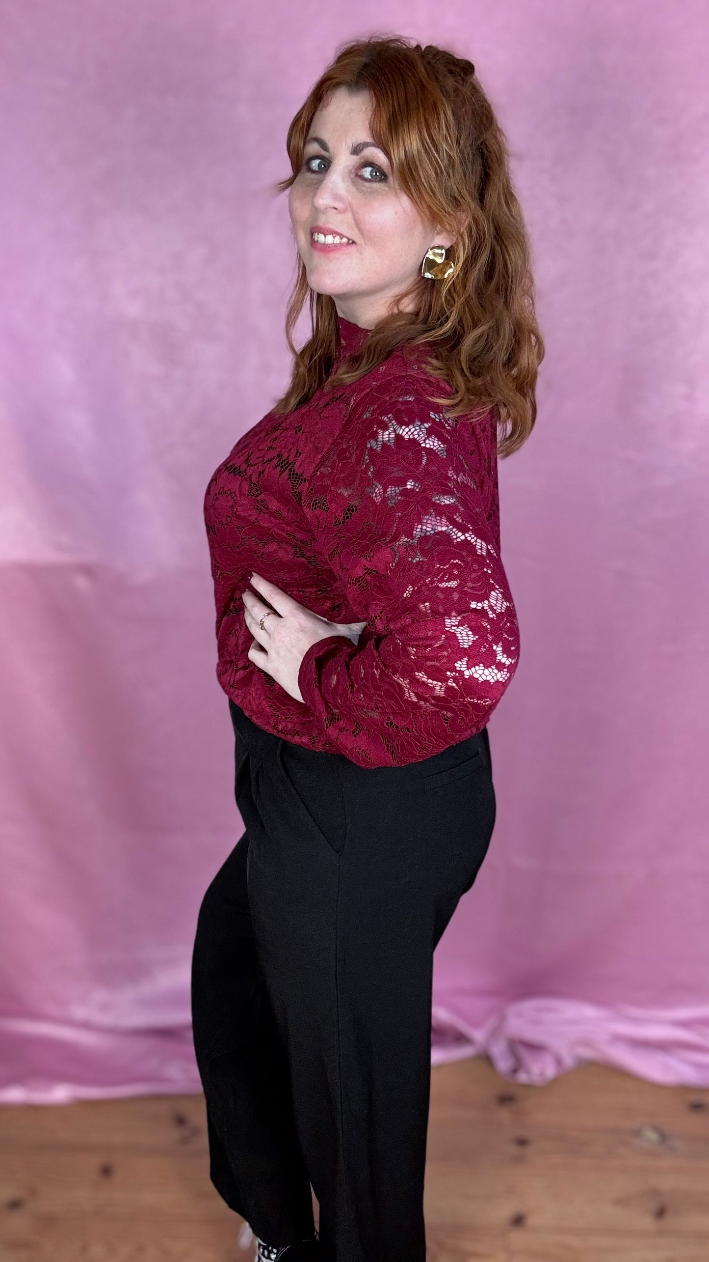 Fleur lace blouse - Bordeaux