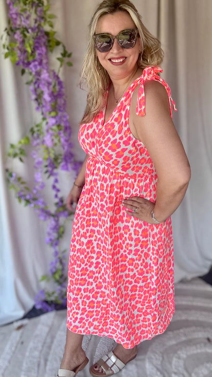 Neon jungle long dress