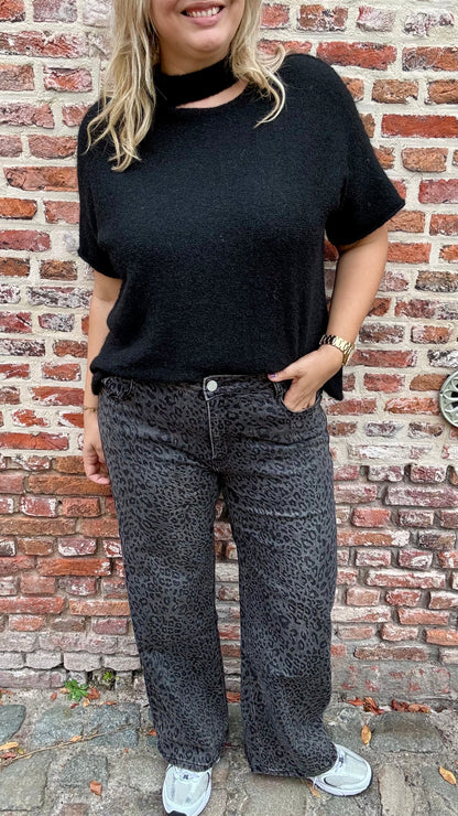 Leopard jeans - Grey
