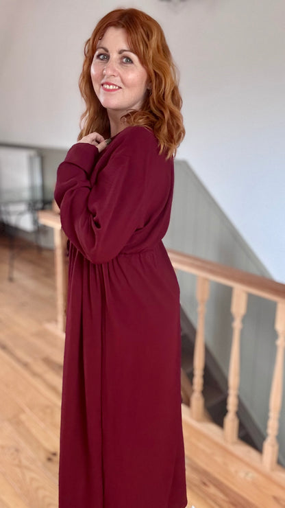 Celeste jurk - Wijnrood