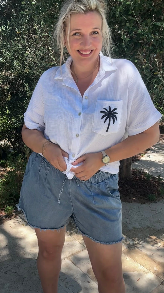 La palma blouse navy