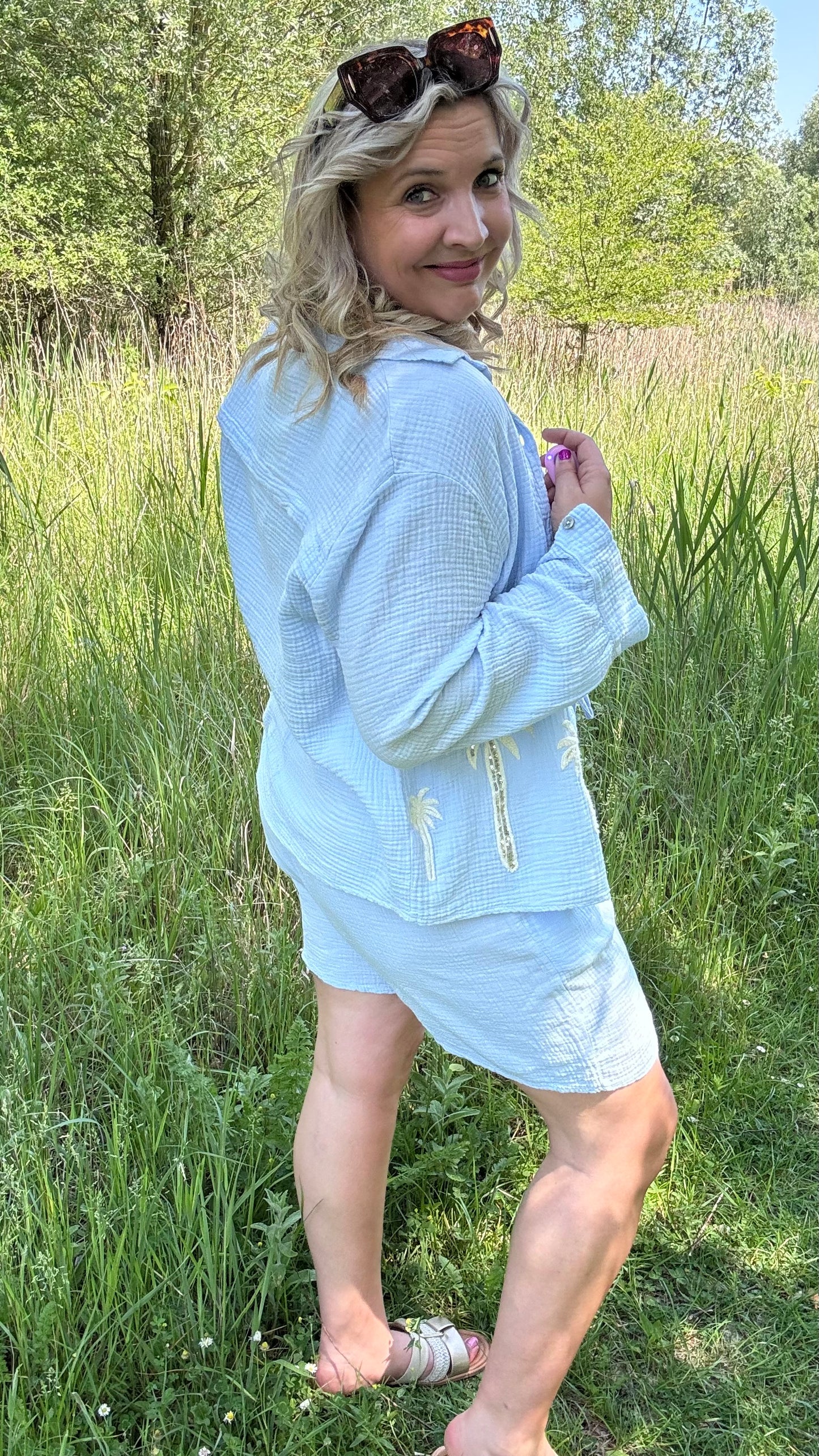 Palm breeze blouse - Blauw