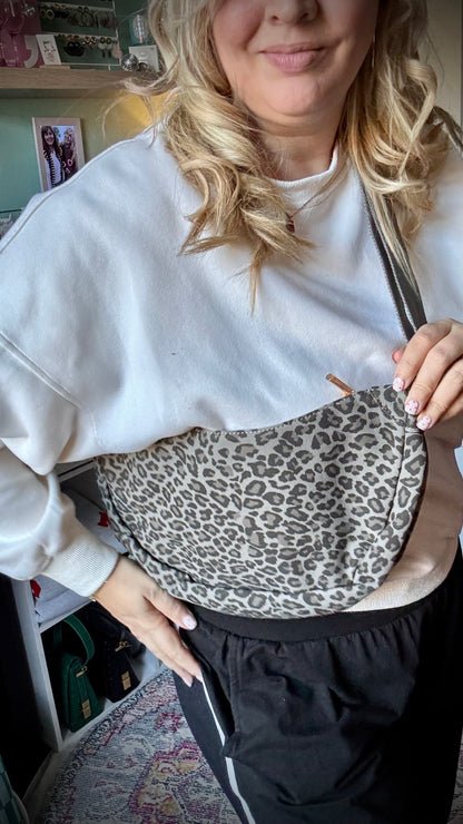 Schoudertas leopard - Grijs