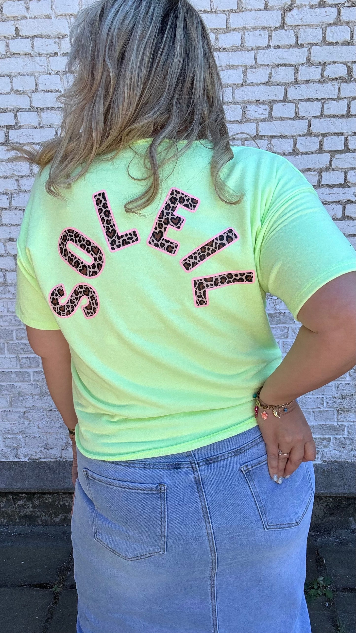 Soleil shirt leopard - Lime