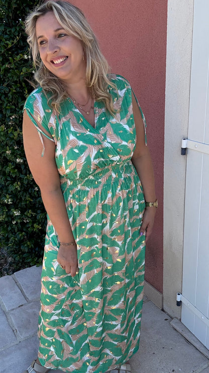 Every Woman Dress - Golden feather (groen)