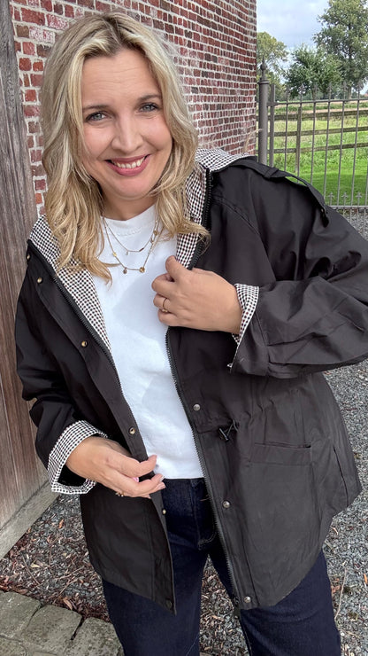 Vichy trenchcoat - Zwart