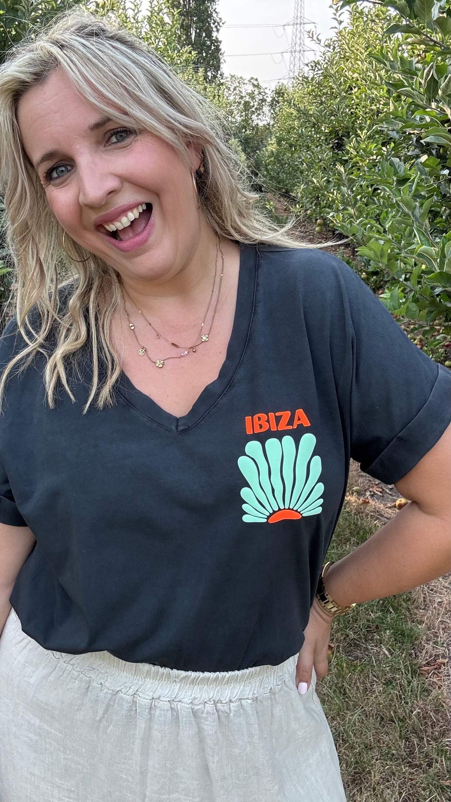 Ibiza sunset shirt - Zwart