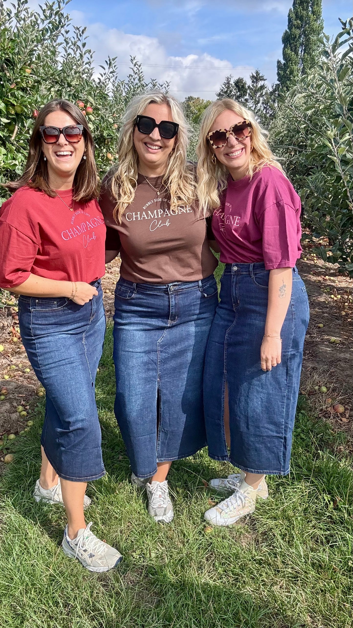 T-shirt champagne donkerrood