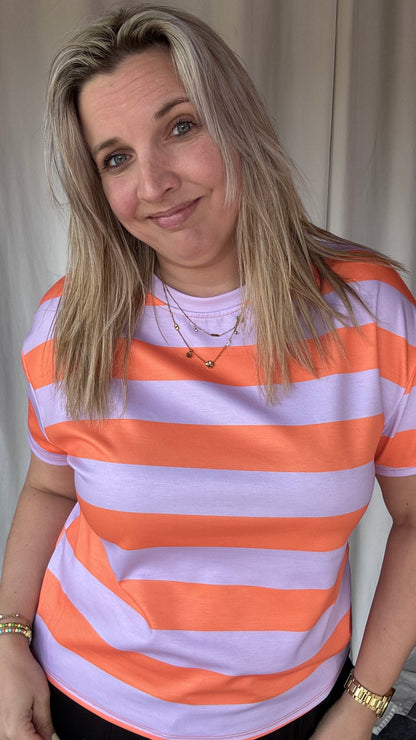 Cassie shirt - lila/oranje