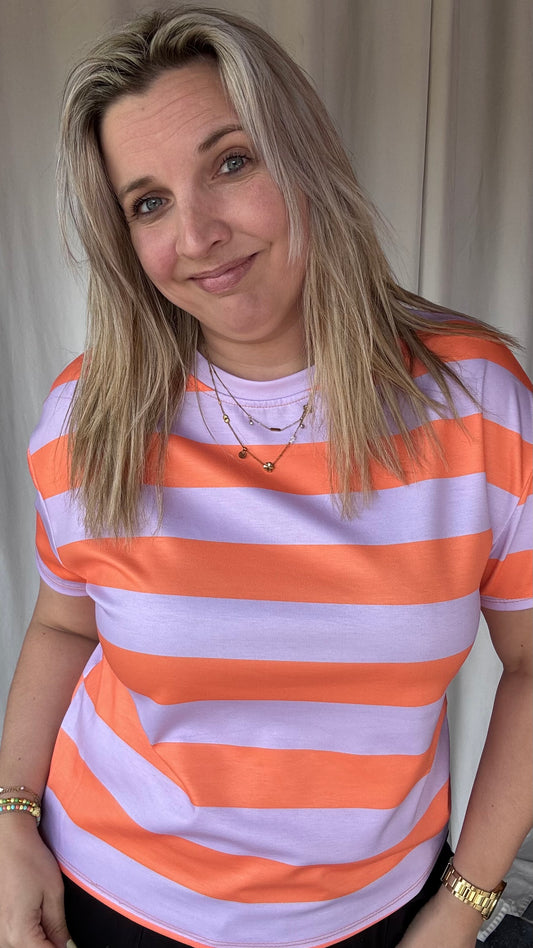 Cassie shirt - lila/oranje