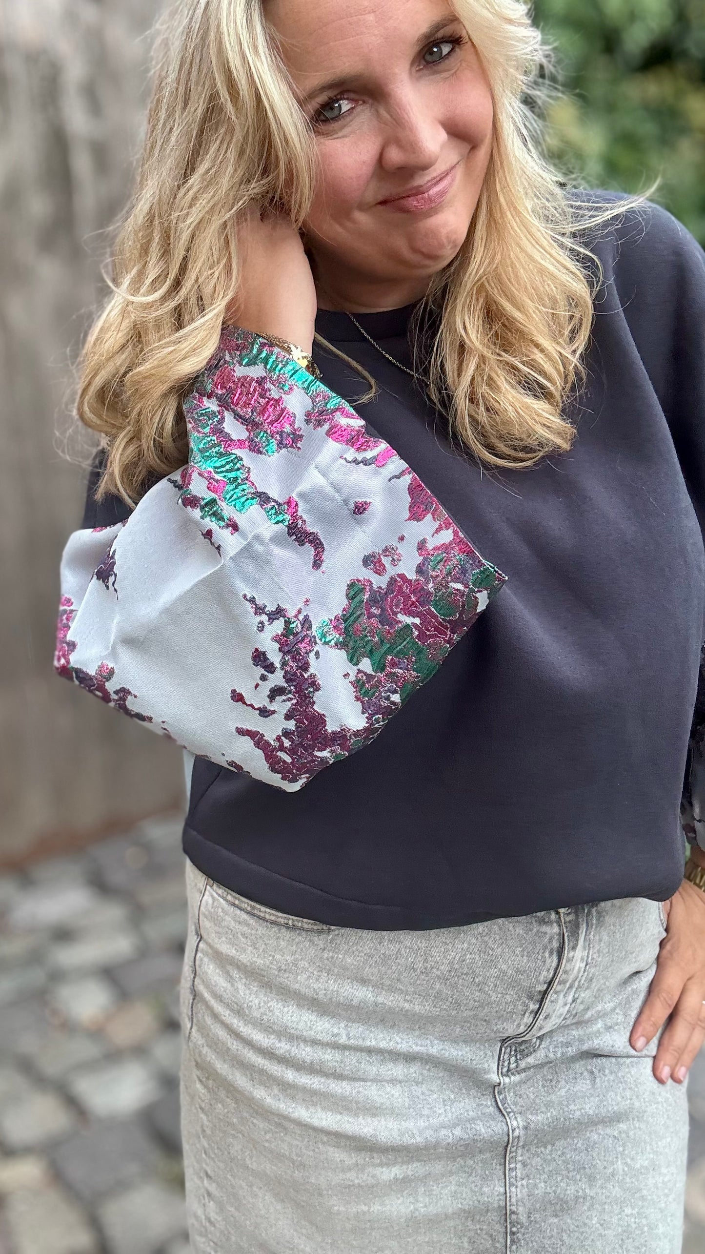 Shimmer sweater - Navy/purple