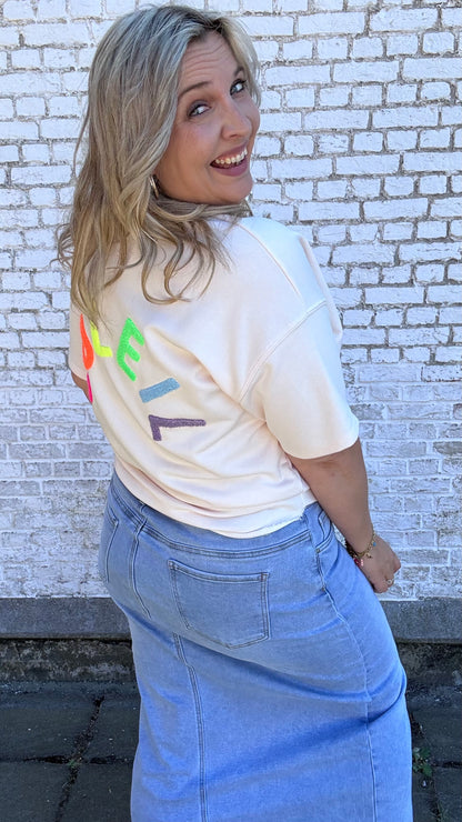Soleil shirt multicolor - Crème