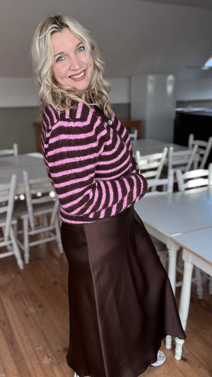 Candy crush cardigan - Brown/pink