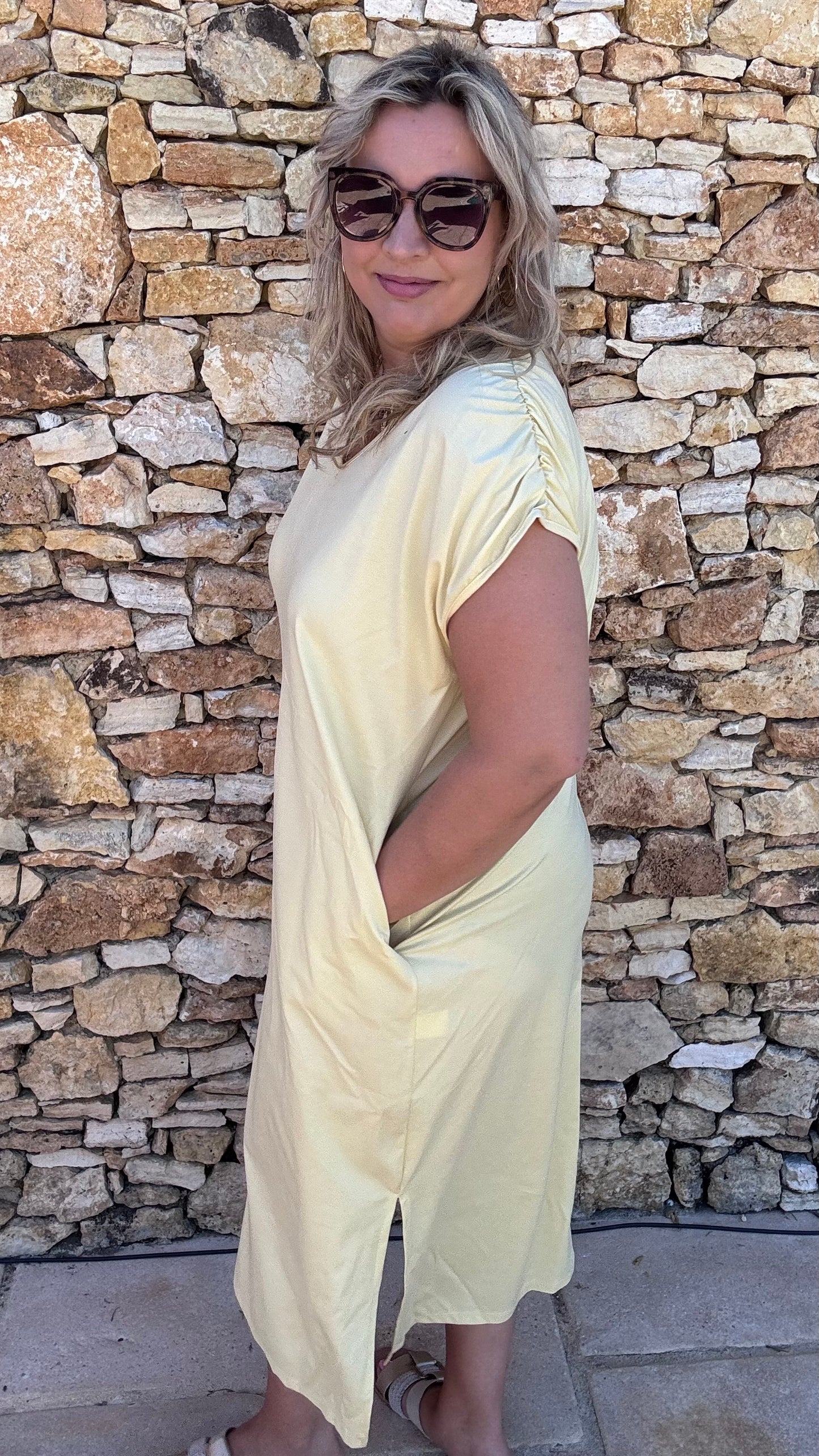 Adèle Sweaterjurk - Geel