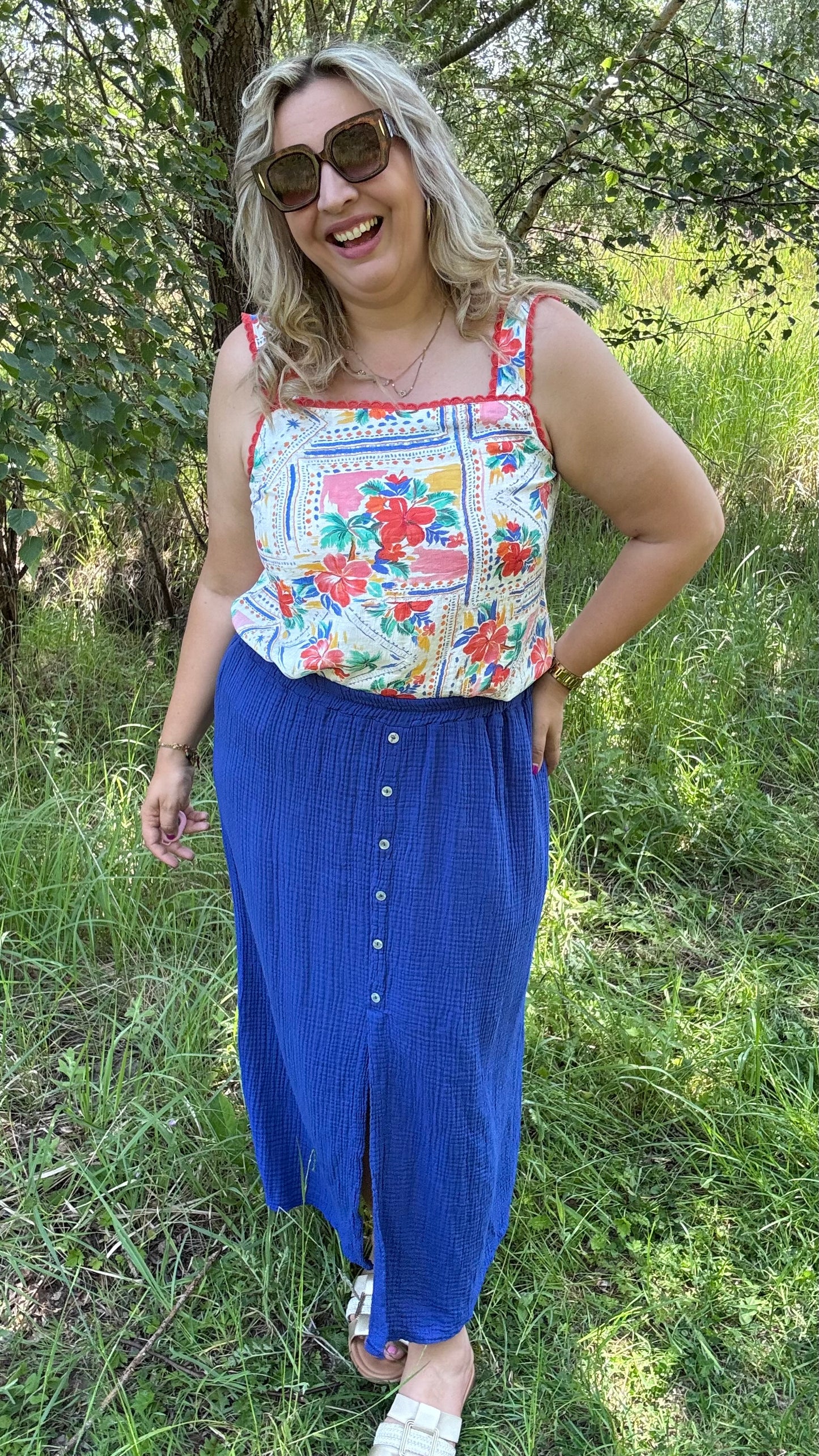 Ruth tetra rok - Blauw