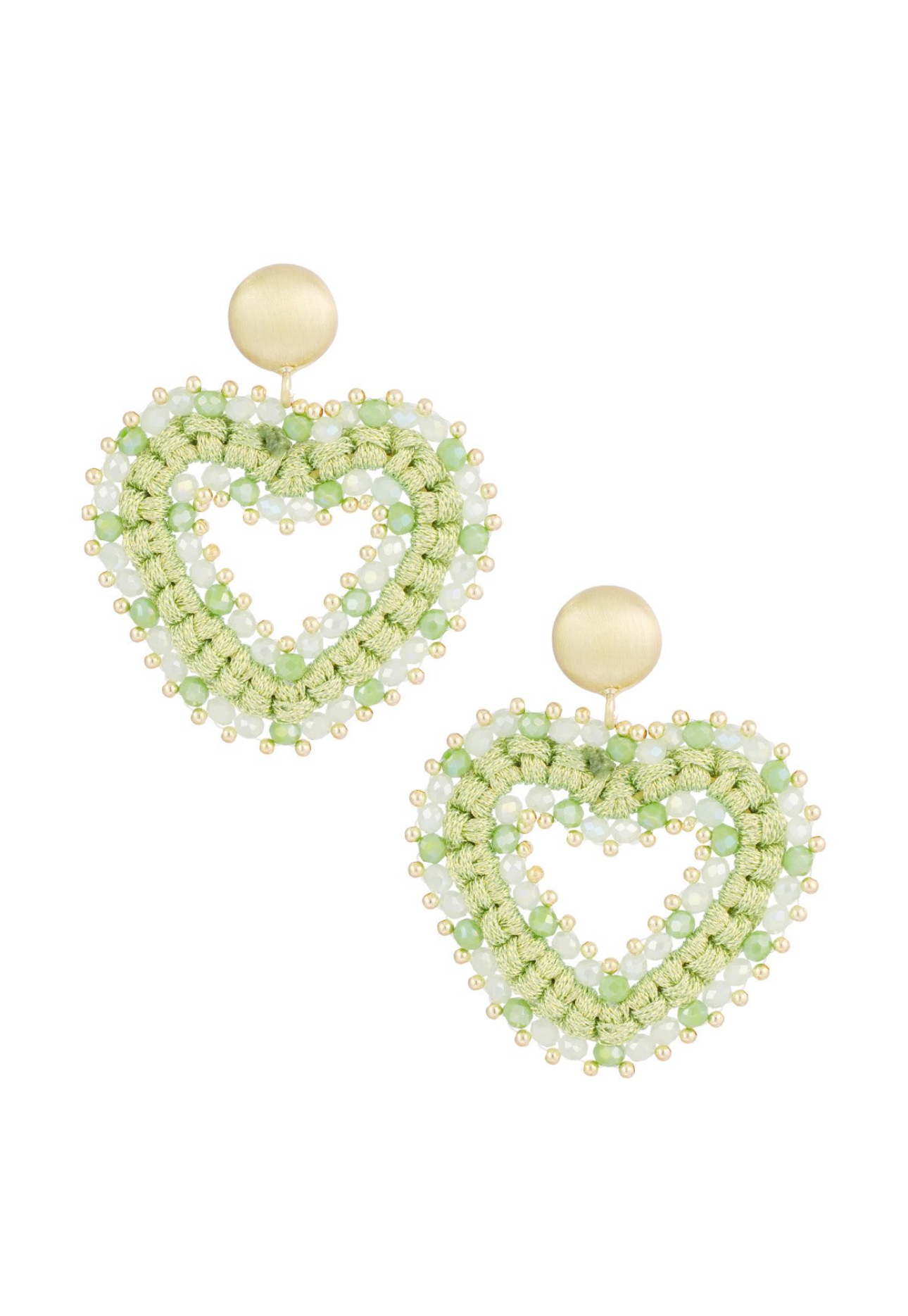 Oorbellen Pearl hearts - groen