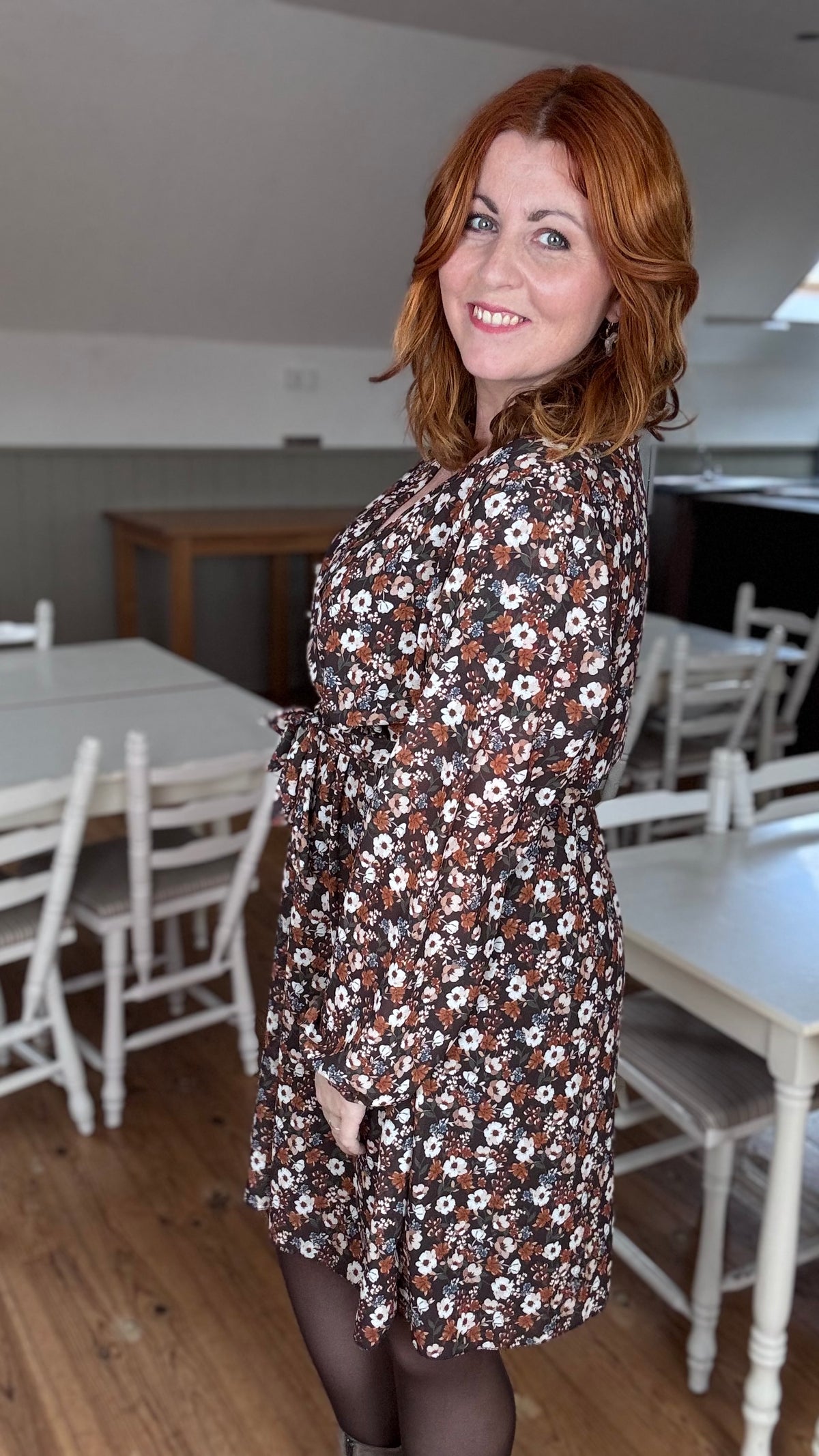 Autumn bloom jurk - Zwart