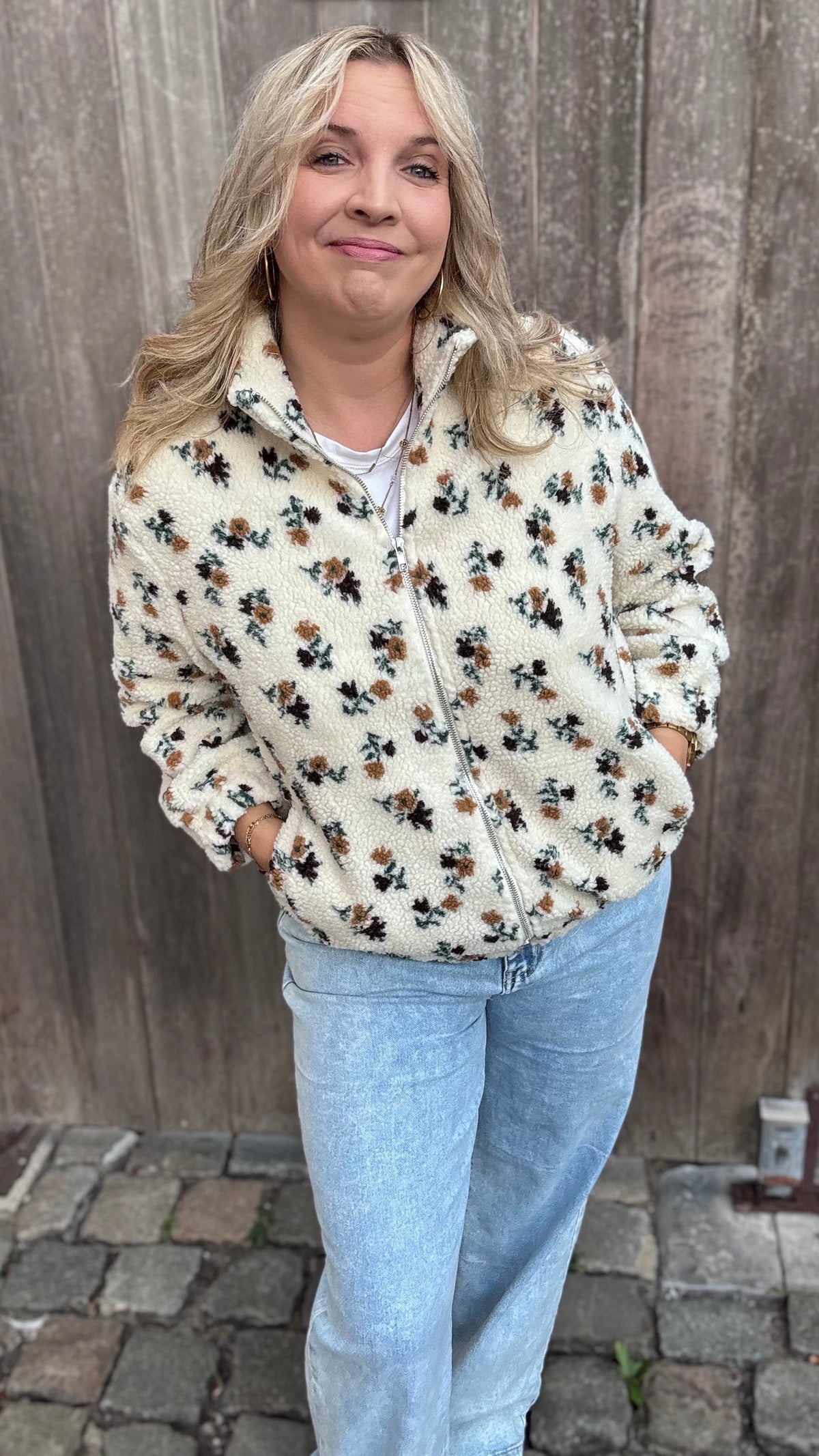 Teddy floral vest