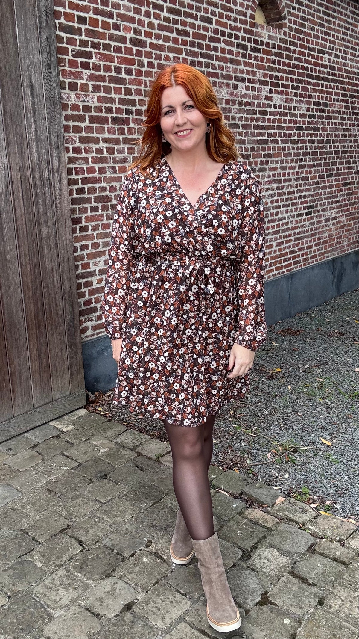 Autumn bloom jurk - Zwart