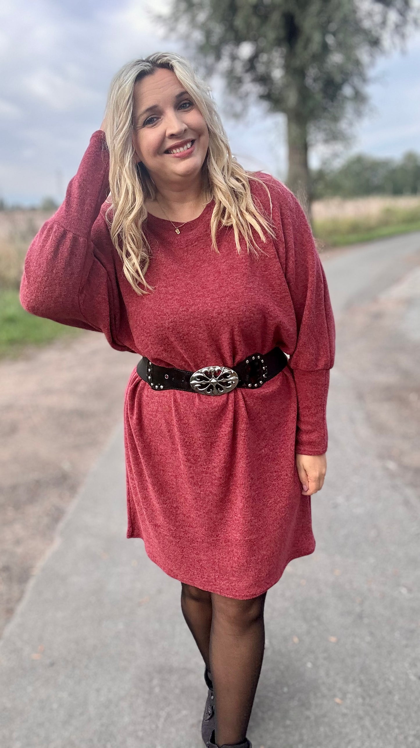 Lounge luxe jurk - Bordeaux