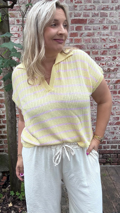 Riva polo - Geel/roze