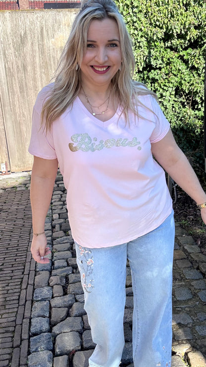 Bisous shirt - Lichtroze