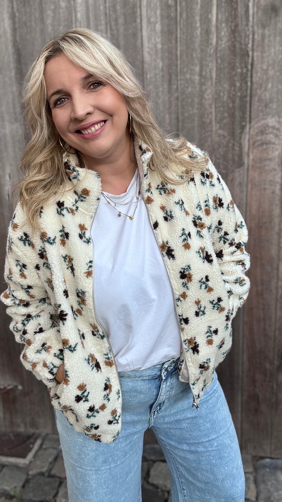 Teddy floral vest