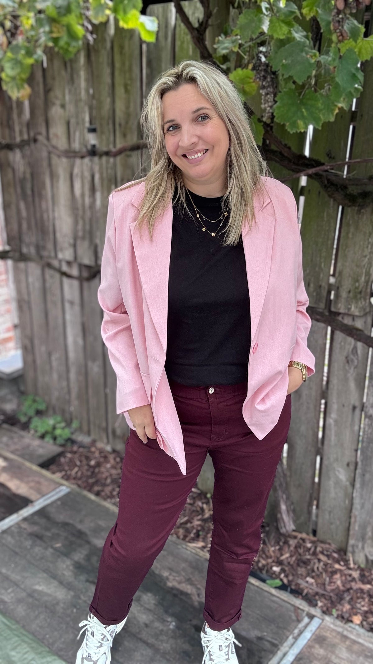 Mia burgundy broek - Curve
