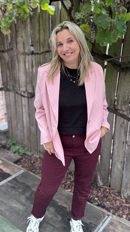 Mia burgundy broek - Curve