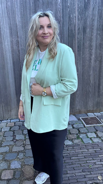 Lace touch blazer - Mintgroen