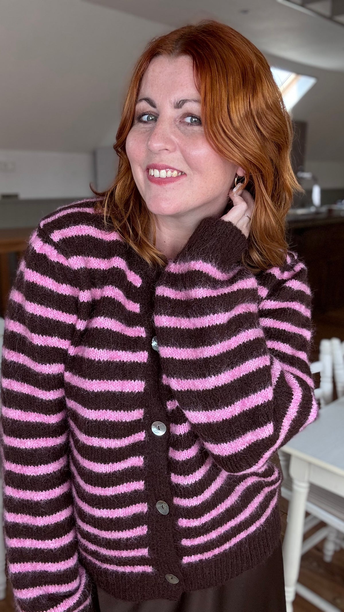Candy crush cardigan - Brown/pink