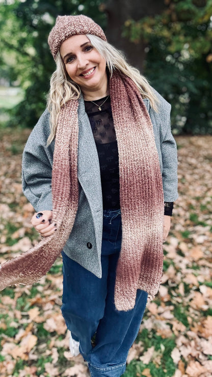 Mingle set (sjaal & muts) - Blush