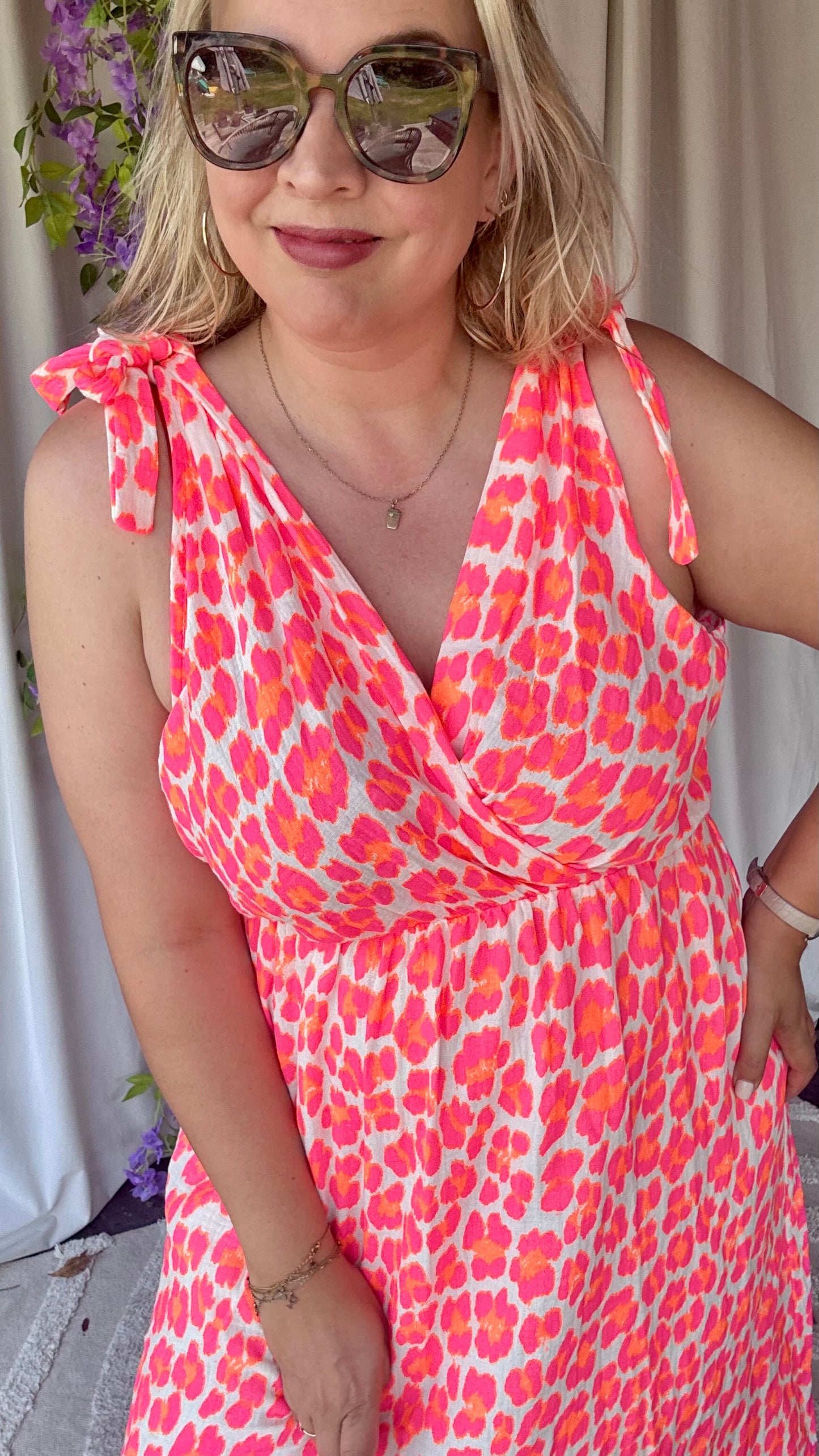 Neon jungle long dress