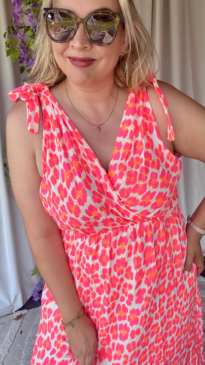 Neon jungle long dress